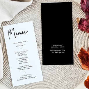 Modern Black Calligraphy Wedding Dinner Menu