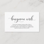 Modern black calligraphy, Wedding Honeymoon Wish Enclosure Card<br><div class="desc">This is the Modern calligraphy,  Wedding Enclosure Card. You can change the font colours,  and add your wedding details in the matching font / lettering. #TeeshaDerrick</div>