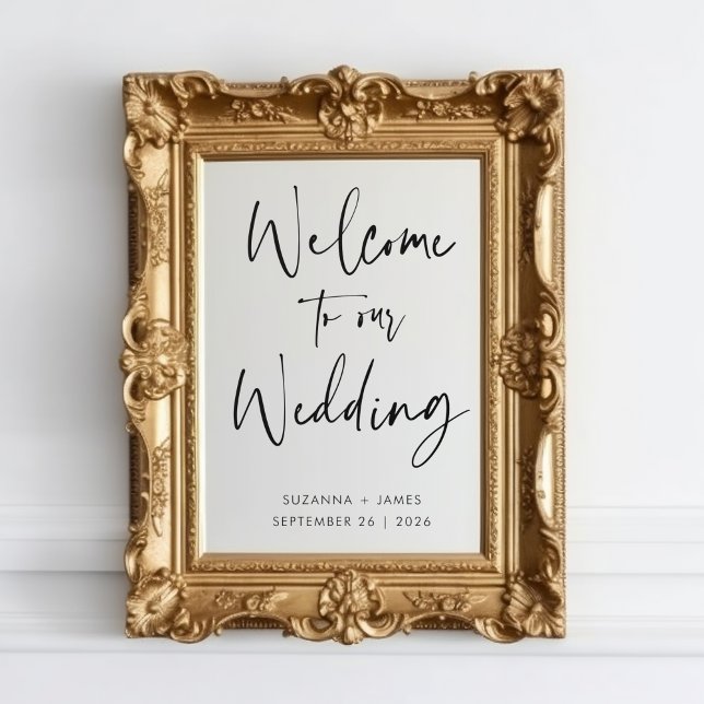 Modern Black Calligraphy Wedding Welcome (Creator Uploaded)