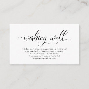 Modern black calligraphy, Wedding Wishing Well Enclosure Card