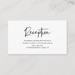 Modern black casual elegance, Wedding Reception Enclosure Card
