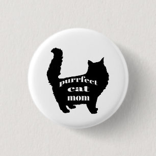 Modern Black Cat Mum 3 Cm Round Badge