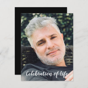 Modern Black Celebration of Life With Photo