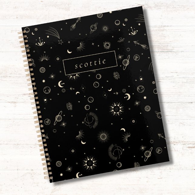 Modern Black Celestial Galaxy Starry Night Planner (Creator Uploaded)