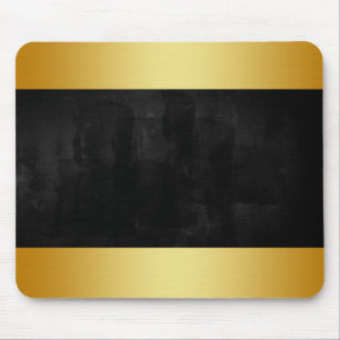 Modern Black Chalkboard with Gold Badge Mouse Pad