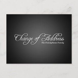 Modern Black Change of Address Postcard
