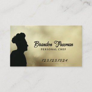 Modern Black Chef Silhouette with Smoke Business Card