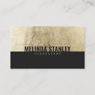 Modern black chic gold foil elegant colour block business card