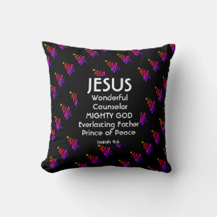 Modern BLACK Christian Isaiah 9:6 JESUS Cushion