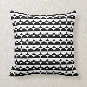 Modern Black Circular Pattern Cushion