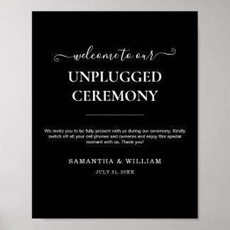 Modern Black Classic Photo Wedding Poster