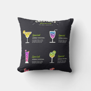 Modern black cocktail cushion
