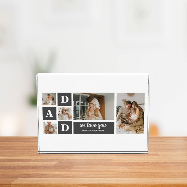  Modern Black | Collage Photo | Dad Best Gift  Block (Creator Uploaded)