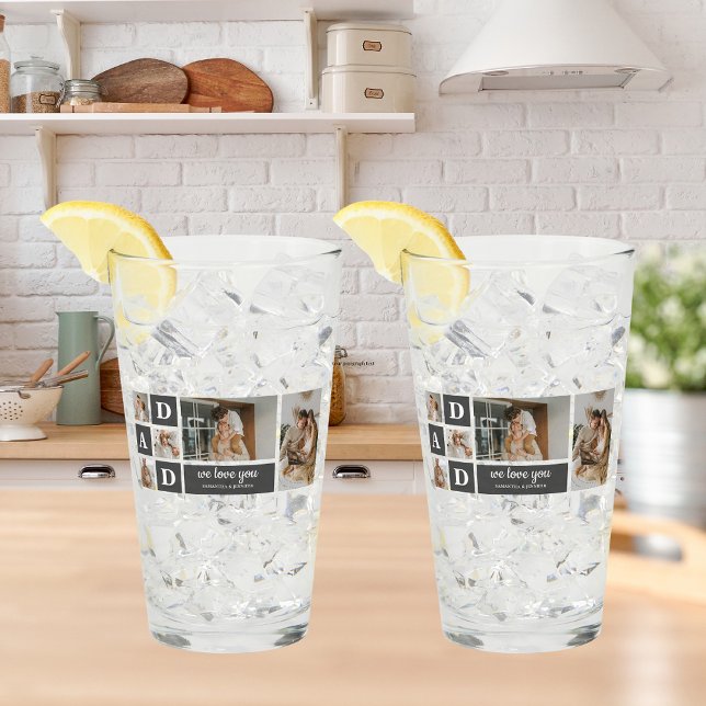  Modern Black | Collage Photo | Dad Best Gift  Glass (Creator Uploaded)