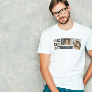  Modern Black   Collage Photo   Dad Best Gift  T-Shirt
