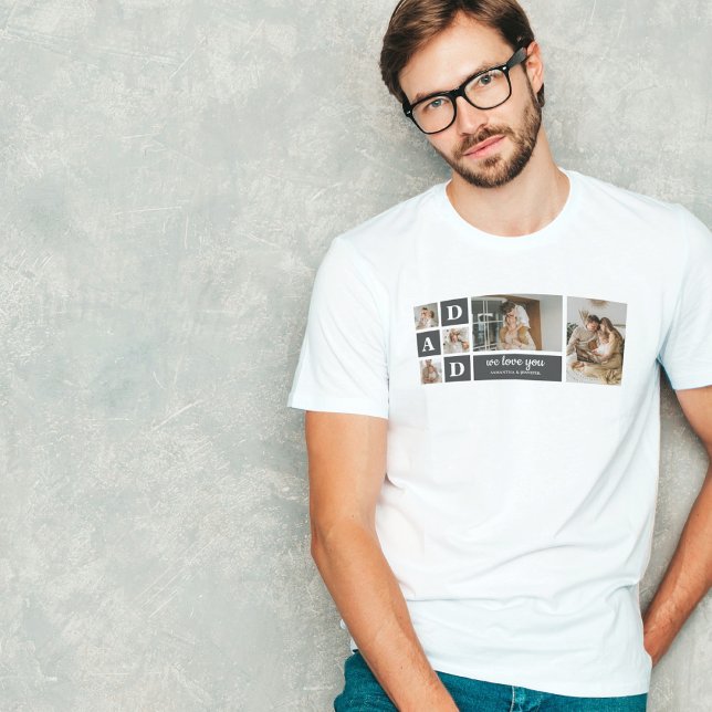  Modern Black | Collage Photo | Dad Best Gift  T-Shirt (Creator Uploaded)