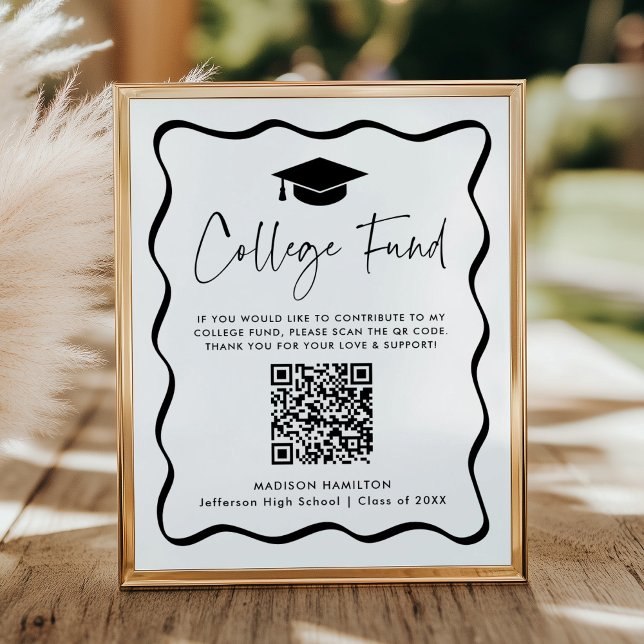 Modern Black College Fund Graduation QR Code Sign (Creator Uploaded)