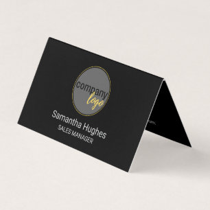 MODERN BLACK COMPANY LOGO FOLDED Business Card