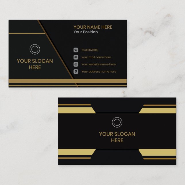 modern black corporate business card design (Front/Back)
