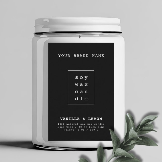 Modern black cosmetics packaging candle  food label (Creator Uploaded)