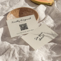 Modern Black Cream QR Code Bright Retro Wedding