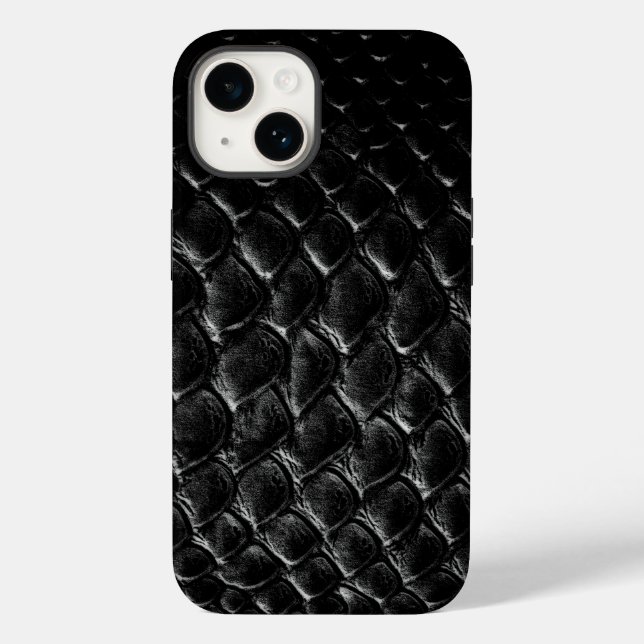 Modern Black Crocodile Case-Mate iPhone Case (Back)