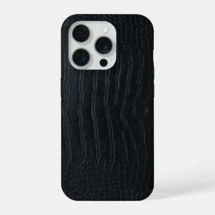 Modern Black Crocodile iPhone 15 Pro Case
