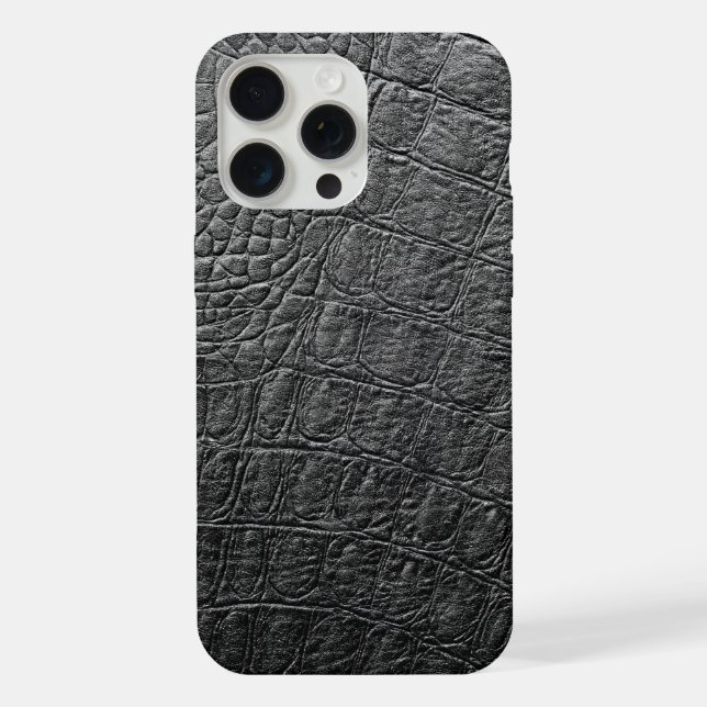 Modern Black Crocodile iPhone Case (Back)