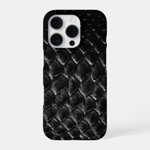 Modern Black Crocodile iPhone 16 Pro Case