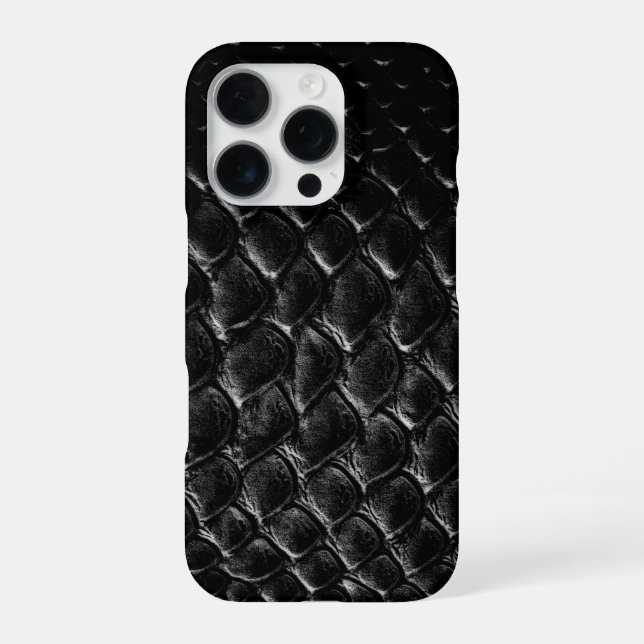 Modern Black Crocodile iPhone Case (Back)