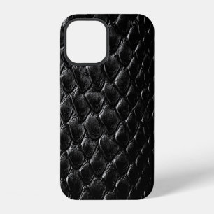 Modern Black Crocodile iPhone 12 Case