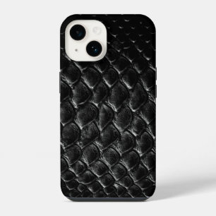 Modern Black Crocodile iPhone 14 Case