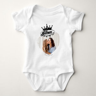 Modern Black Crown, MOM Queen of my life Baby Bodysuit