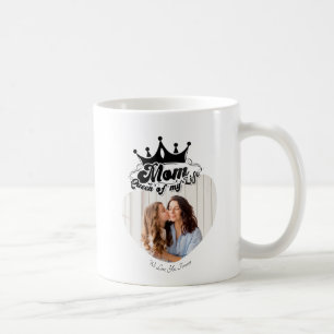 Modern Black Crown, MOM Queen of my life Coffee Mug