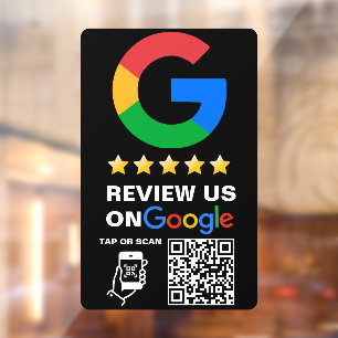 Modern Black Custom Logo and QR Code Google Review