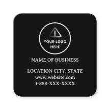 Modern Black Custom Logo and QR Code 