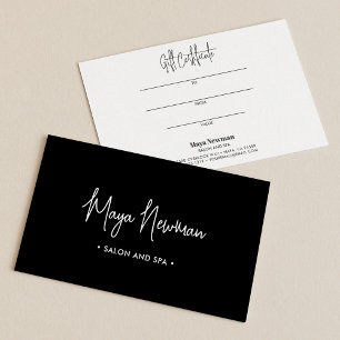 MODERN BLACK DARK SIGNATURE Monogram Gift Card