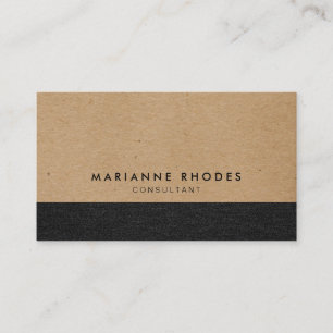 Modern Black Denim Natural Minimalist Business Card