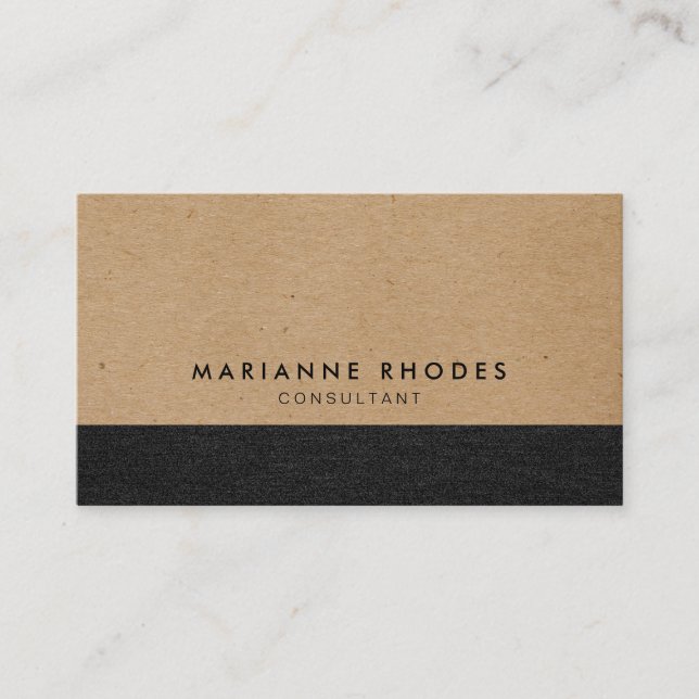 Modern Black Denim Natural Minimalist Business Card (Front)