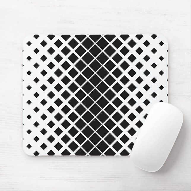 Modern Black Dissolving Square Block Pattern Mouse Pad (With Mouse)