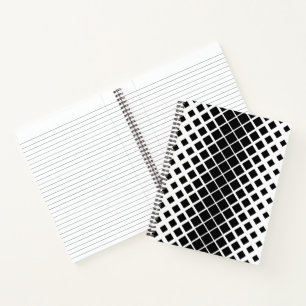 Modern Black Dissolving Square Block Pattern Notebook