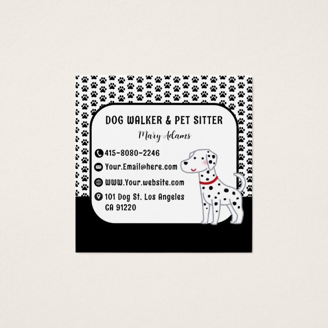 Modern Black Dog Walker Pet Sitter (Front)