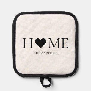 Modern Black Dots & Bubble Chat Pink With Hey Pot Holder