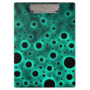 Modern Black Dots over Turquoise Clipboard