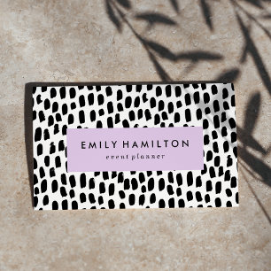 Modern Black Dots Purple Business Card