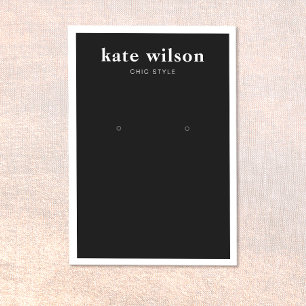 Modern Black Earring Display Card