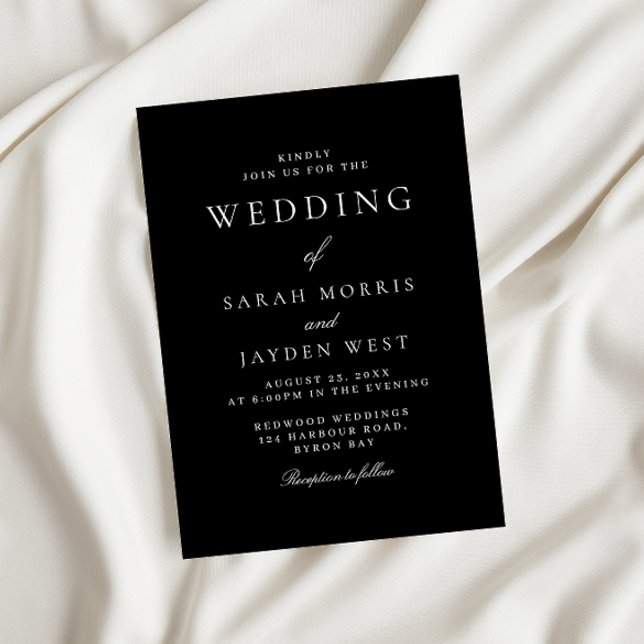 Modern Black Elegance Wedding Invitation (Creator Uploaded)