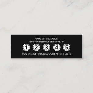 Modern Black Elegant Beauty Salon Loyalty Card
