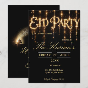 Modern Black elegant Eid Party Invitation 