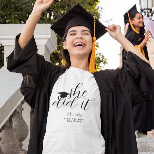  Modern Black Elegant Fonts Graduation T-Shirt